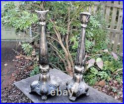 Baroque Vintage Candle Holders Bronze/Metal 18 Inches