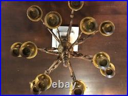 Beautiful Brass And Marble Candelabra 20 tall. 10 pounds