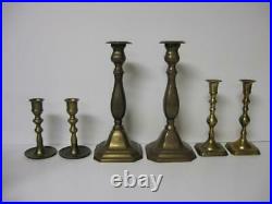 Beautiful Collection 26 Brass Candlesticks Candle Holders Wedding Vintage Patina