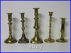 Beautiful Collection 26 Brass Candlesticks Candle Holders Wedding Vintage Patina