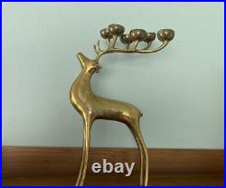 Beautiful Mid Century Brass Deer Candle Holder 16 Inches MCM