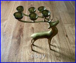 Beautiful Mid Century Brass Deer Candle Holder 16 Inches MCM