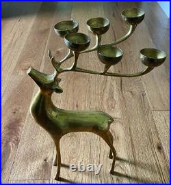 Beautiful Mid Century Brass Deer Candle Holder 16 Inches MCM