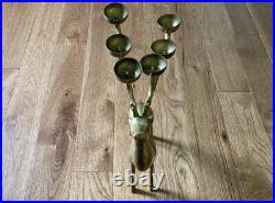 Beautiful Mid Century Brass Deer Candle Holder 16 Inches MCM