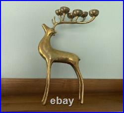 Beautiful Mid Century Brass Deer Candle Holder 16 Inches MCM