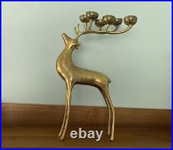 Beautiful Mid Century Brass Deer Candle Holder 16 Inches MCM