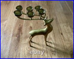 Beautiful Mid Century Brass Deer Candle Holder 16 Inches MCM