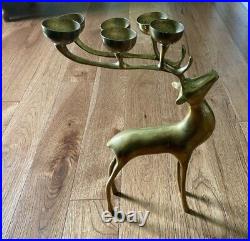 Beautiful Mid Century Brass Deer Candle Holder 16 Inches MCM