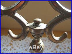 Beautiful Old Vintage Heavy Solid Brass Candelabra, Marked Cm, 8 1/2 Tall