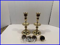 Beautiful Pair of Baldwin Brass Trey Candlesticks