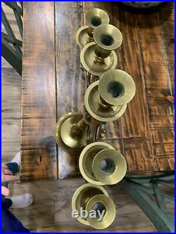 Beautiful Vintage Large Heavy Brass Judaica Shabbat Candle Holder Free Shipping