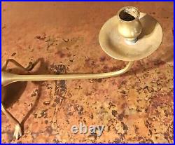 Benson Style Brass Candlestick with Ball counterweight & Cast Arched Claw Feet
