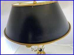 Bouillotte 3 Candle Holders 25.5 Lamp Brass Black Metal Shade Possibly Chapman