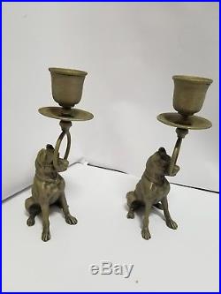 Boxer Dog French bulldog Candlesticks Brass bronze rottweiler pug Italy American