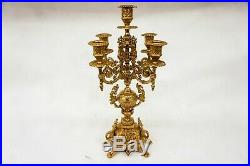 Brass Brevettato Candelabra Baroque Style Made in Italy Ornate Antique