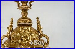 Brass Brevettato Candelabra Baroque Style Made in Italy Ornate Antique