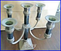 Brass Bronze Gothic Candelabra 4 arm 5 candle holder centerpiece heavy 1900's