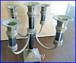 Brass Bronze Gothic Candelabra 4 arm 5 candle holder centerpiece heavy 1900's