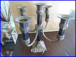 Brass Bronze Gothic Candelabra 4 arm 5 candle holder centerpiece heavy 1900's