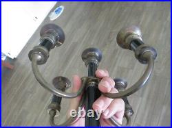 Brass Bronze Gothic Candelabra 4 arm 5 candle holder centerpiece heavy 1900's