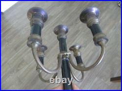 Brass Bronze Gothic Candelabra 4 arm 5 candle holder centerpiece heavy 1900's