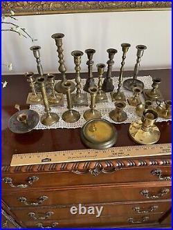 Brass Candle Holder Lot (21) Vintage