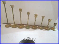 Brass Candle Stick Holders Wedding Party Candlesticks Lot of 24 Tapered Mixed