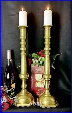 Brass Candle holders 19 TALL -set of 2 large Centerpiece Floor candlesticks