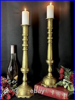 Brass Candle holders 19 TALL -set of 2 large Centerpiece Floor candlesticks
