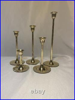 Brass Candlestick Holders Graduated Sizes