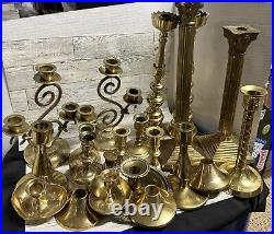 Brass Candlesticks Candle Holders Metal Wedding Event Home Decor LOT of 20 heavy