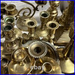 Brass Candlesticks Candle Holders Metal Wedding Event Home Decor LOT of 20 heavy