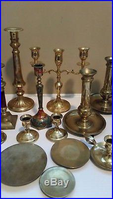 Brass Candlesticks Lot of 20 Candle Holders Wedding Gold Centerpiece Vintage