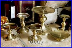 Brass Candlesticks for Pillars Centerpiece / Candle Holders / Wedding Set 6