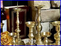 Brass Candlesticks for Pillars Centerpiece / Candle Holders / Wedding Set 7