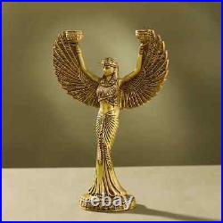 Brass Egyptian Goddess Isis Candle Holder (11.5 Inch)