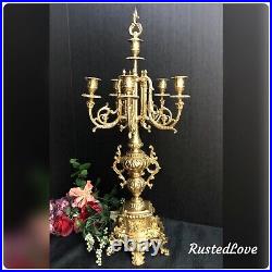 Brass Italian Brevettato Candelabras Baroque Style LARGE Vintage