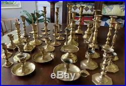 Brass Lot 37 Candlestick Vintage Holder Wedding Decor Candle Patina Tapered Set