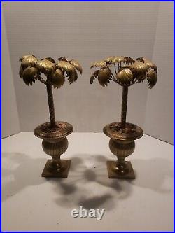 Brass Palm Tree Candlesticks