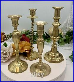 Brass Polished Candle holders Vintage Party / Wedding / Holiday candlesticks 7