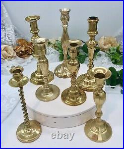 Brass Polished Candle holders Vintage Party / Wedding / Holiday candlesticks 7