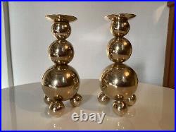 Brass Set 2 Candle holders Gusums Bruk/ paire de bougeoirs en laiton