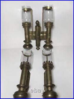 Brass Single Double Candle Sconce Holder Wall Mount Lamp Light RailRoad Train