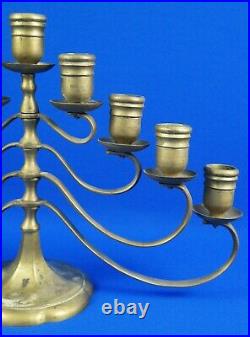 Brass Swing 9 Arms Menorah Candle holder 9 1/2 Tall Heavy Solid