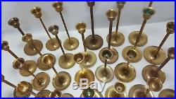 Brass Tapperd Candlesticks Lot of 33 Mix Heights & Sizes Perfect for Weddings