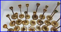 Brass Tapperd Candlesticks Lot of 33 Mix Heights & Sizes Perfect for Weddings