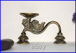 Brass Yali Peacock Vintage Candle Stand Diya Holder Home Décor Prayer Lamp EK894