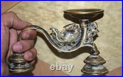 Brass Yali Peacock Vintage Candle Stand Diya Holder Home Décor Prayer Lamp EK894