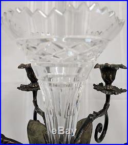 CASTILIAN IMPORTS 23 Pineapple Glass & Brass Candlestick Holder Candelabra