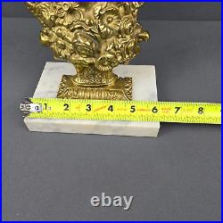 Candelabra Brass Floral Marble Base Vintage Victorian Candle Holder Ornate